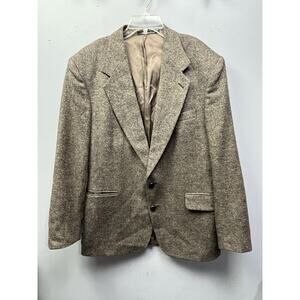 Vintage Andhurst Tan Brown Tweed Wool Blazer Elbow Patch Mens‎ size 41R